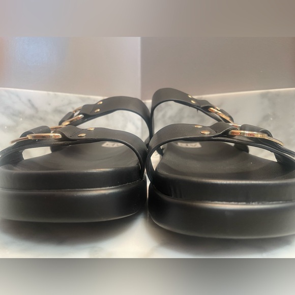 DV Dolce Vita Unique Black Gold Buckle Slide Sandals Women’s 10 - Picture 6 of 11